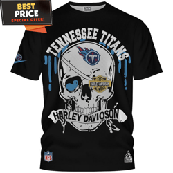Tennessee Titans Harley Davidson Skull TShirt, Tennessee Titans Fathers Day Gifts  Best Personalized Gift  Unique Gifts