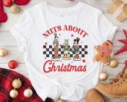 NutAbout ChristmaMickey Pluto Donald Nut Cracker Checkerboard Merry XmaShirt Fam,Tshirt, shirt gift, Sport shirt
