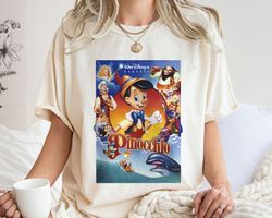Pinocchio Movie Poster Group Shot Shirt Walt Disney World Shirt Gift IdeaMen Wom,Tshirt, shirt gift, Sport shirt