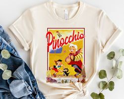 Pinocchio Vintage Storybook Poster Shirt Walt Disney World Shirt Gift IdeaMen Wo,Tshirt, shirt gift, Sport shirt