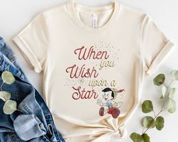Pinocchio When You Wish Upon A Star Shirt Walt Disney World Shirt Gift IdeaMen W,Tshirt, shirt gift, Sport shirt