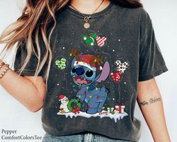 stitch santa hat reindeer horn christmalight mickey ear balloon shirt family mat,tshirt, shirt gift, sport shirt