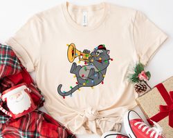 The AristocatScat Cat Wear Santa Hat With ChristmaLight Disney Cat A Very Merry ,Tshirt, shirt gift, Sport shirt