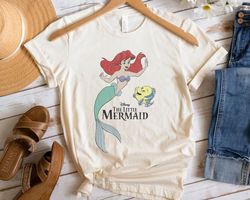 The Little Mermaid Ariel and Flounder Portrait Shirt Walt Disney World Shirt Gif,Tshirt, shirt gift, Sport shirt