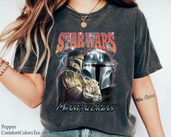 The Mandalorian Retro Metal Grogu Din Poster Shirt Star WarShirt Family Matching,Tshirt, shirt gift, Sport shirt