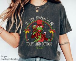 TiThe Season To Be Jolly And JoyouFa La  Kermit Frog Shirt Family Matching Walt ,Tshirt, shirt gift, Sport shirt