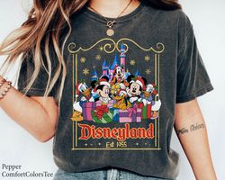 Vintage Mickey And Friend ChristmaWreath Retro XmaDisneyland Est  Shirt Family M,Tshirt, shirt gift, Sport shirt