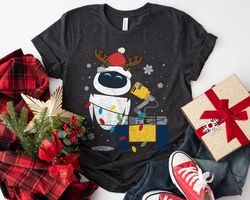 WallE Eve ChristmaLight Wrap Graphic Merry ChristmaShirt Family Matching Walt Di,Tshirt, shirt gift, Sport shirt