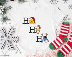 Winnie The Pooh Ho Ho Ho Pooh Tigger Eeyore Funny Merry ChristmaShirt Family Mat,Tshirt, shirt gift, Sport shirt