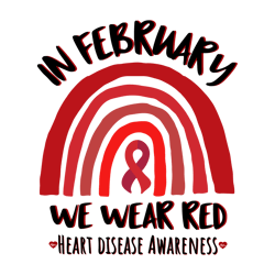 In February We Wear Red Ribbon SVG