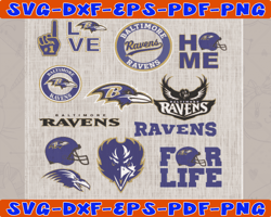Baltimore Ravens Football Love SVG Collection