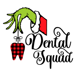 Christmas Dental Squad Grinch Hand SVG