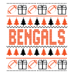 Retro Bengals Football Christmas SVG