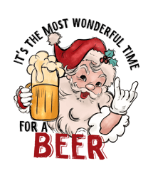 Funny Santa Wonderful Time For A Beer PNG