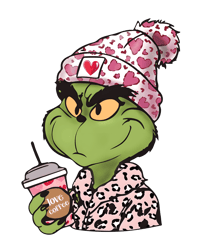 Cute Grinch Valentine Love Coffee PNG