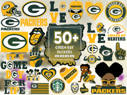 50 Designs Green Bay Packers Football Svg Bundle, Packers Helmet Svg