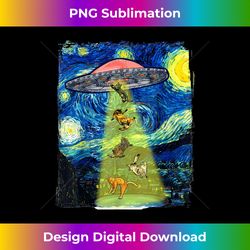 Van Gogh Starry Night Art, Funny Galaxy Cat UFO Alien Womens - Urban Sublimation PNG Design - Channel Your Creative Rebel