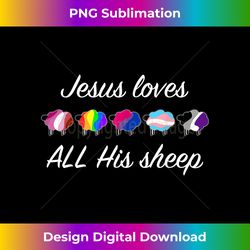 LGBTQ Pride Month Ally Rainbow Flag Sheep Jesus Christian - Eco-Friendly Sublimation PNG Download - Enhance Your Art with a Dash of Spice
