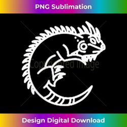 Iguana Lizard Animal Badge Patch Line Art Icon Outline Gift - Futuristic PNG Sublimation File - Enhance Your Art with a Dash of Spice