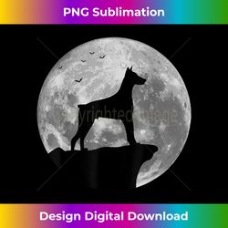 Doberman Silhouette In The Moon Halloween Costume - Contemporary PNG Sublimation Design - Striking & Memorable Impressions