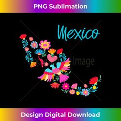 mexico map floral otomi mexican flowers art colorful bright - timeless png sublimation download - access the spectrum of sublimation artistry