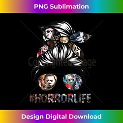 Messy Bun Horror Life Girl, Halloween, Horror Character s - Sublimation-Optimized PNG File - Chic, Bold, and Uncompromising