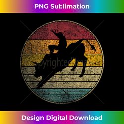 Rodeo Retro Style Bull Riding Cowboy Horse - Deluxe PNG Sublimation Download - Lively and Captivating Visuals