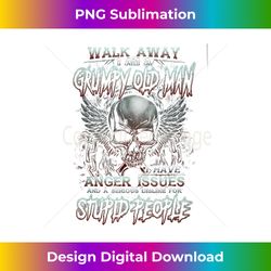 Walk Away I Am A Grumpy Old Man I Have Anger Issues Skull - Eco-Friendly Sublimation PNG Download - Reimagine Your Sublimation Pieces