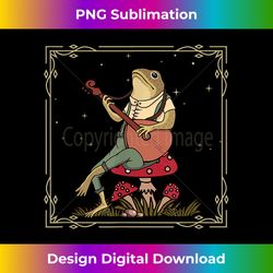 Frog Playing Banjo On Mushroom Cottagecore Aesthetic Vintage - Sublimation-Optimized PNG File - Infuse Everyday with a Celebratory Spirit