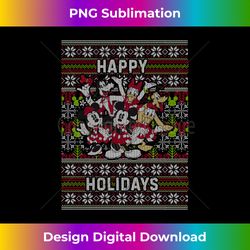 Disney Group Shot Happy Holidays Christmas er Style - Classic Sublimation PNG File - Pioneer New Aesthetic Frontiers