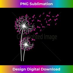 Dandelion Faith Hope Love Breast Cancer Awareness Flower - Artisanal Sublimation PNG File - Pioneer New Aesthetic Frontiers