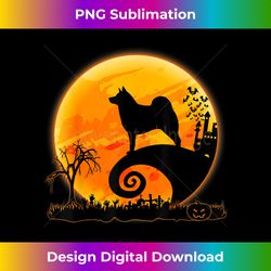 Norwegian Elkhound Dog And Moon Funny Halloween Costume - Timeless PNG Sublimation Download - Chic, Bold, and Uncompromising