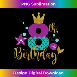 8th Birthday Girl Mermaid T For 8 Years Old Girls - Luxe Sublimation PNG Download - Immerse in Creativity with Every Design