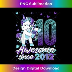 10 Years Old s Unicorn Flossing 10th Birthday Unicorn - Contemporary PNG Sublimation Design - Challenge Creative Boundaries