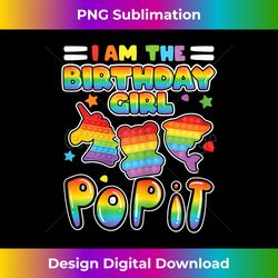 I am the birthday Girl pop it Fidget Unicorn Dolphin - Eco-Friendly Sublimation PNG Download - Ideal for Imaginative Endeavors