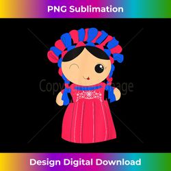 mexican doll-mazahua - lele -maria - pink - vibrant sublimation digital download - infuse everyday with a celebratory spirit
