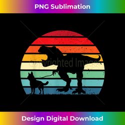 T Rex Dinosaur Walking German Shepherd Pet Dog Owner Boys - Bohemian Sublimation Digital Download - Rapidly Innovate Your Artistic Vision