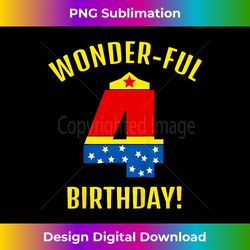 4 Year Old Wonder Superhero 4th Birthday For Girls - Classic Sublimation PNG File - Striking & Memorable Impressions