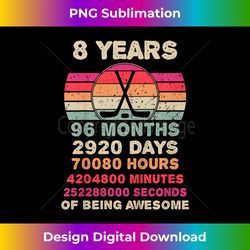 Hockey Birthday 8 Year Old Boy Girl Hockey 8th Birthday - Eco-Friendly Sublimation PNG Download - Crafted for Sublimation Excellence