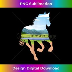 horse landscape design - horses lover equestrian horseman - urban sublimation png design - elevate your style with intricate details