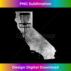 California Disc Golf State with Basket Distressed Graphic - Artisanal Sublimation PNG File - Striking & Memorable Impressions
