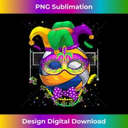 Funny Volleyball Ball With Jester Hat Mask Beads Fat Tuesday - Minimalist Sublimation Digital File - Access the Spectrum of Sublimation Artistry