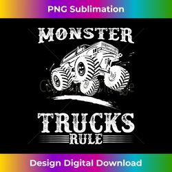 Monster Trucks Rule - Monster Truck Jumping - Eco-Friendly Sublimation PNG Download - Elevate Your Style with Intricate Details