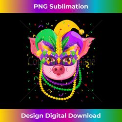 Funny Pig Face Jester Hat Mask & Beads Fat Tuesday Parade - Sleek Sublimation PNG Download - Pioneer New Aesthetic Frontiers