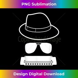 Harmonica Player Hat And Sunglasses - Chic Sublimation Digital Download - Crafted for Sublimation Excellence