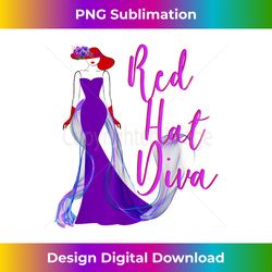 Red Hat Diva Vintage Style T - Crafted Sublimation Digital Download - Challenge Creative Boundaries