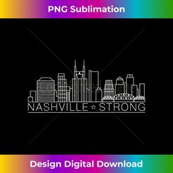 Minimalist Tennessee Skyline Tough Nashville Strong - Futuristic PNG Sublimation File - Elevate Your Style with Intricate Details