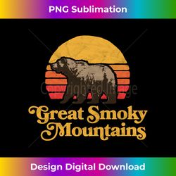 Retro Great Smoky Mountains Park Bear - Artisanal Sublimation PNG File - Chic, Bold, and Uncompromising