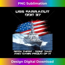 USS Farragut DDG-37 Destroyer Ship USA Flag Veteran Day Xmas - Crafted Sublimation Digital Download - Spark Your Artistic Genius
