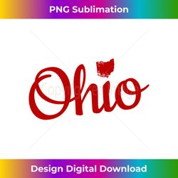 Cute Ohio Red Script OH Map Love Home Buckeye State - Chic Sublimation Digital Download - Crafted for Sublimation Excellence